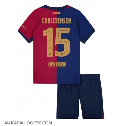 Barcelona Andreas Christensen #15 Koti Peliasu Lasten 2024-25 Lyhythihainen (+ Lyhyet housut)